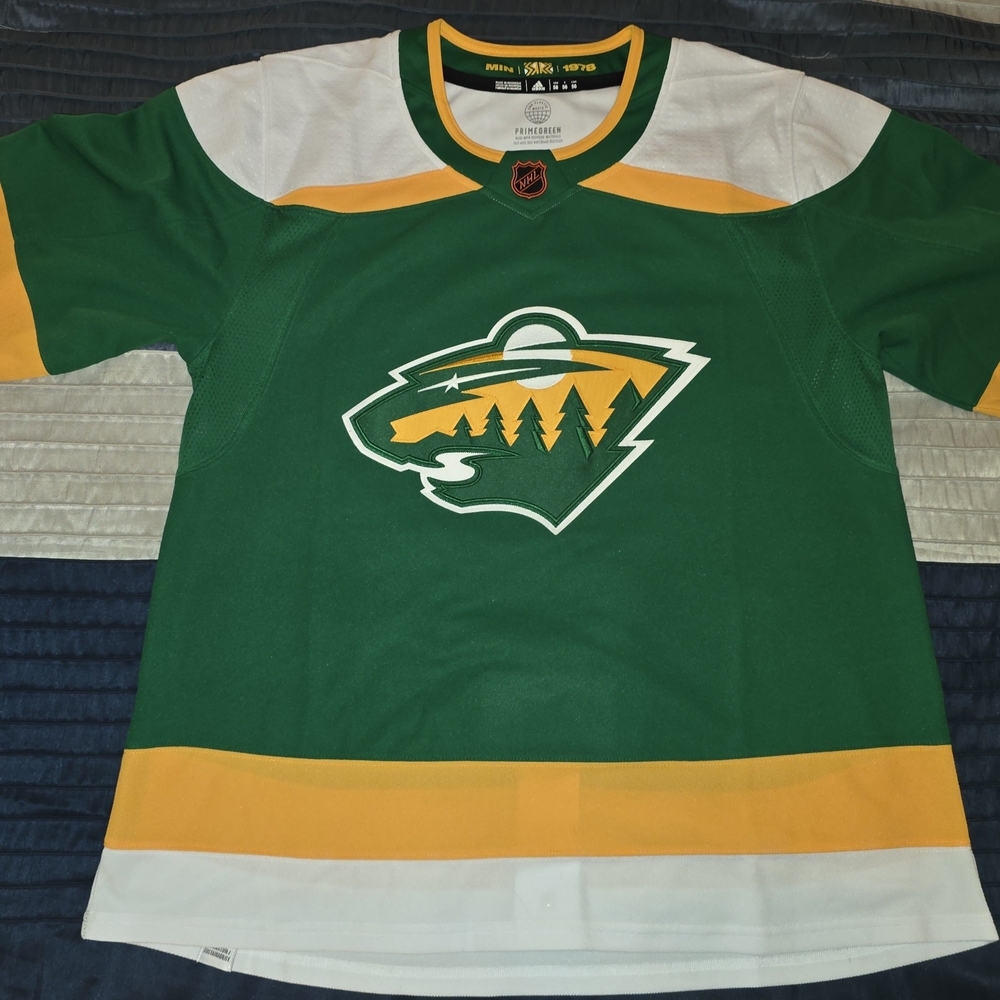 Minnesota Wild Reverse Retro Adidas Primegreen Green Jersey. Size 56/XXL